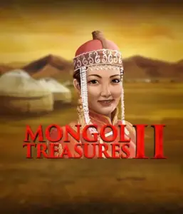 Explore the captivating history of Mongolia with the Mongol Treasures 2 game by Endorphina, showcasing a stunning Mongolian woman clothed in traditional attire against a golden Mongolian steppe backdrop. This image portrays the essence of Mongolian tradition, providing a distinctive gaming experience. 